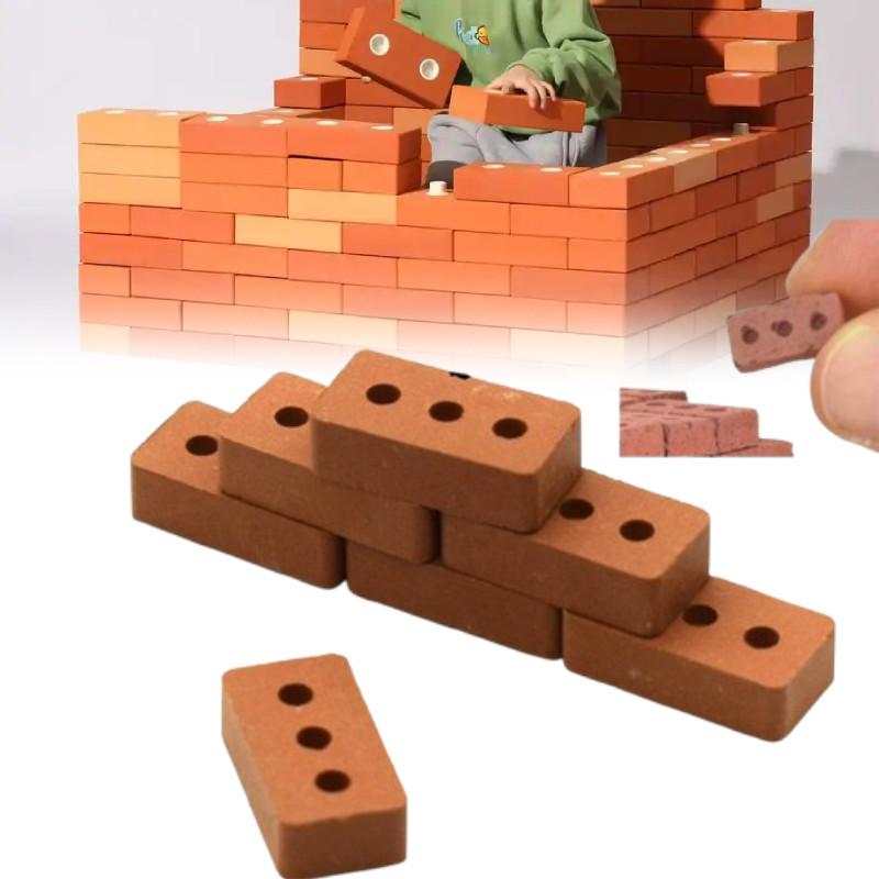 Diy Red Brick Micro Landscape Architectural Building Block Toys Model Gift Kids