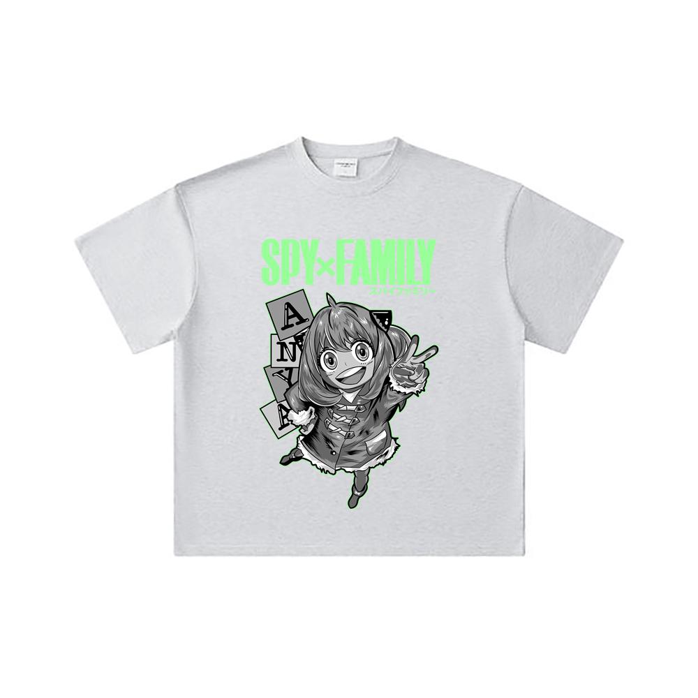 260 GSM Double Yarn 32 Count 100% Cotton Spy x Family V5 Anya Print Unisex Heavy Cotton T Shirt