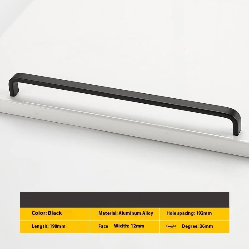 Modern Minimalist Pulls Cupboard Dressers Black Gold Silver Cabinet Door Handles Closet Drawer Knobs Kitchen Furniture Hardw