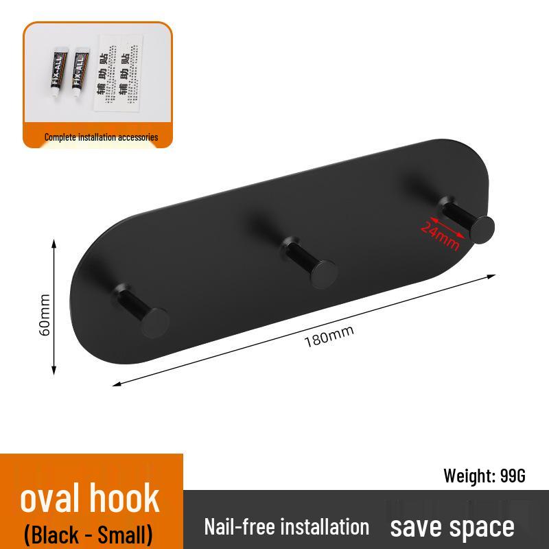 Traceless Adhesive Hook for Bathroom & Kitchen - No-Drill Wall or Door Mount