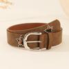 Rivet Metal Buckle Belts Star Pu Leather Waistband Fashion Retro Jeans Belt  Women