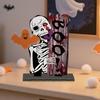 Halloween Ornament 2D Acrylic Skeleton Decoration for Home Office Cafe Studio Scary Horror Skeleton Sculpture Party Prop Table Ornament Gifts