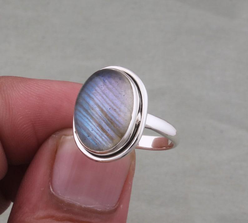 

Кольцо из стерлингового серебра 925 пробы, женское подарочное кольцо, кольцо с натуральным камнем лабрадоритом, серебряное украшение-шарм, рождественский подарок 10