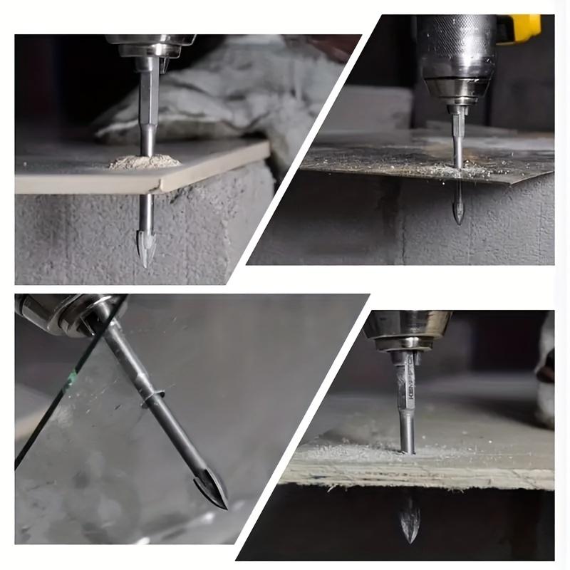 5pc Multi-Material Drill Bit Set for Efficient Drilling - Durable Hex Shank, Anti-Corrosion, Versatile for Glass/Ceramic/Wood-