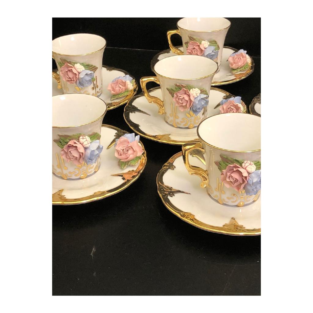 Rose Dream Handmade Porcelain Coffee Cup Set Of 2