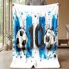 Soccer Balls and Number 10 Art Theme blanket Lightweight Warm Flannel Blanket Decorative Throw Blanket for Home Decoration