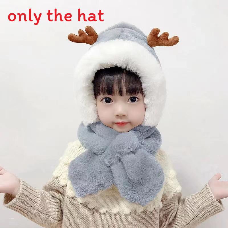 Winter Baby Deer Earmuff Hat With Plush Scarf For Girls And Boys