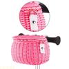 A1A2 Childrens Bicycles Front Basket Wovens Plastic Bikes Baskets with Belt and Lid Handlebars Storage Container