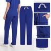 Solid Color Surgical Scrub Set: Stand-up Collar, Zipper Top, Straight Leg Pants