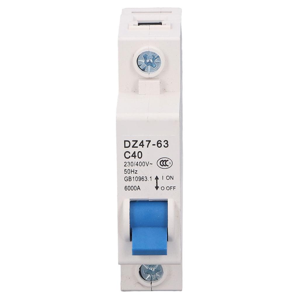 Miniature Circuit Breaker 1P Residual Current Isolator DIN Rail Mount 230V 400V 40A DZ47‑63 C40