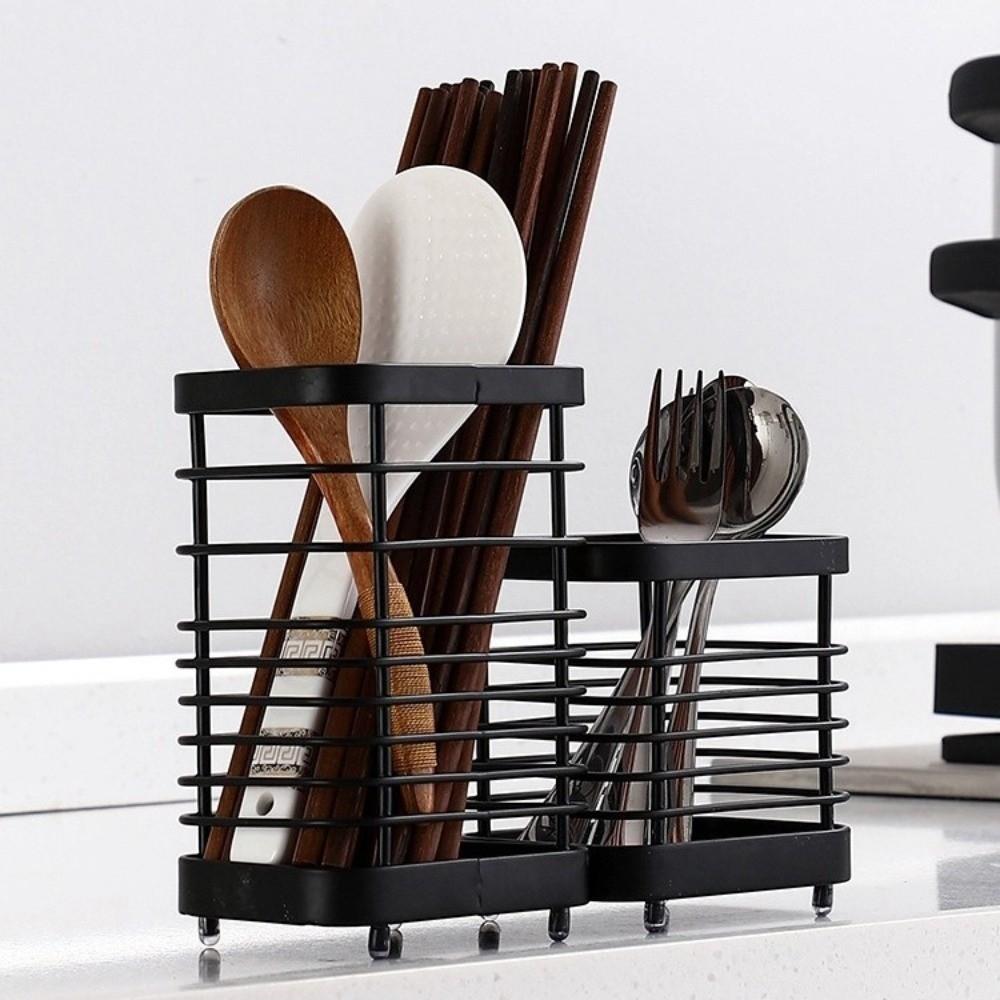 Rectangular Utensil Drying Rack Stainless Steel Chopstick Storage Organizer  Kitchen