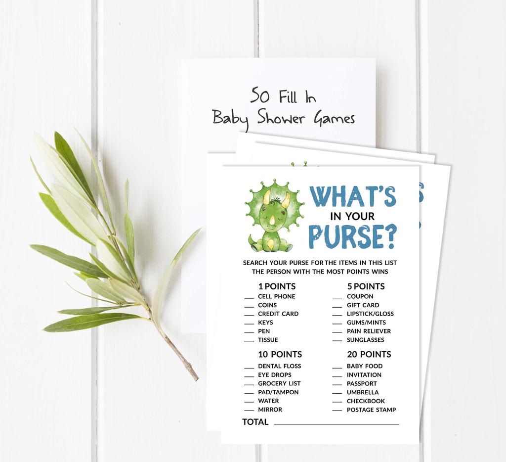 Inkdotpot Baby Shower Game Set Of 50 BabyA AlphabetA ABCA Game Dinosaur Jungle Animals Party