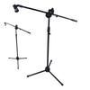 Microphone Tripod Stand Mic Tripod Holder with 2 Mic Clips for Live Stream Singing Stage