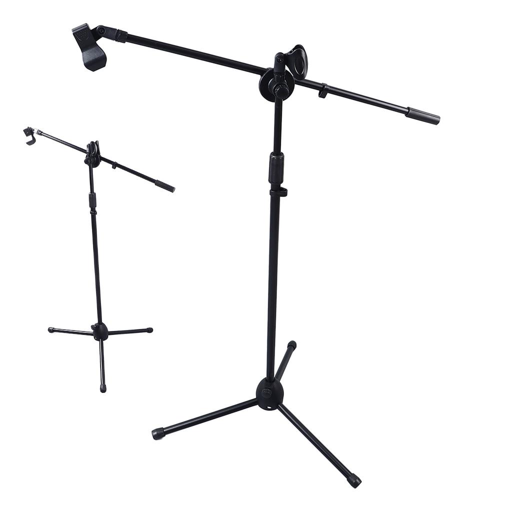 Microphone Tripod Stand Mic Tripod Holder with 2 Mic Clips for Live Stream Singing Stage