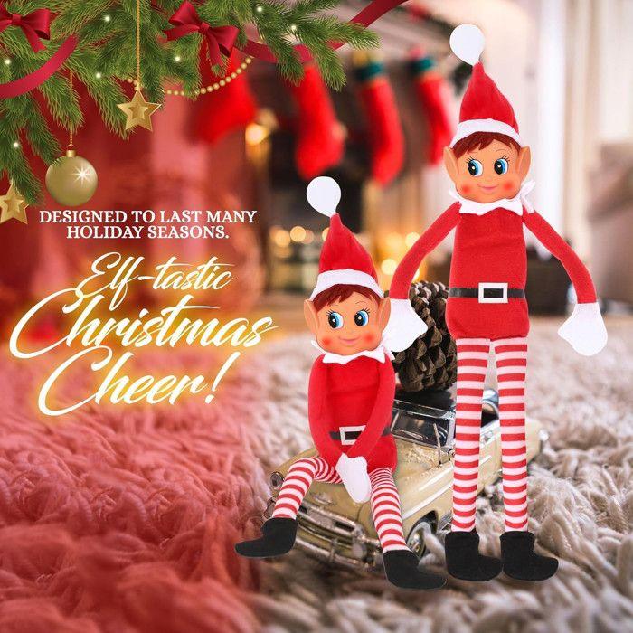 Elfe de Noël - Mercier - 30 cm - Corps mou - Tête en vinyle - Mixte