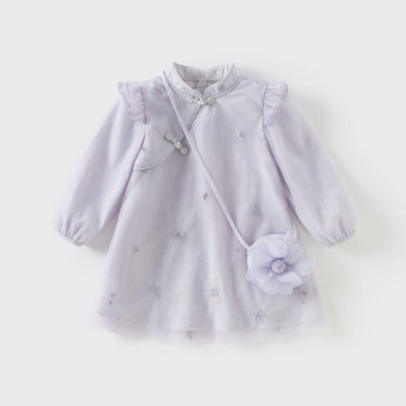 David Bella 2026 Spring New Collection Girls  Dress Baby Chinese Style Hanfu Dress Children s Stylish Mesh Dress