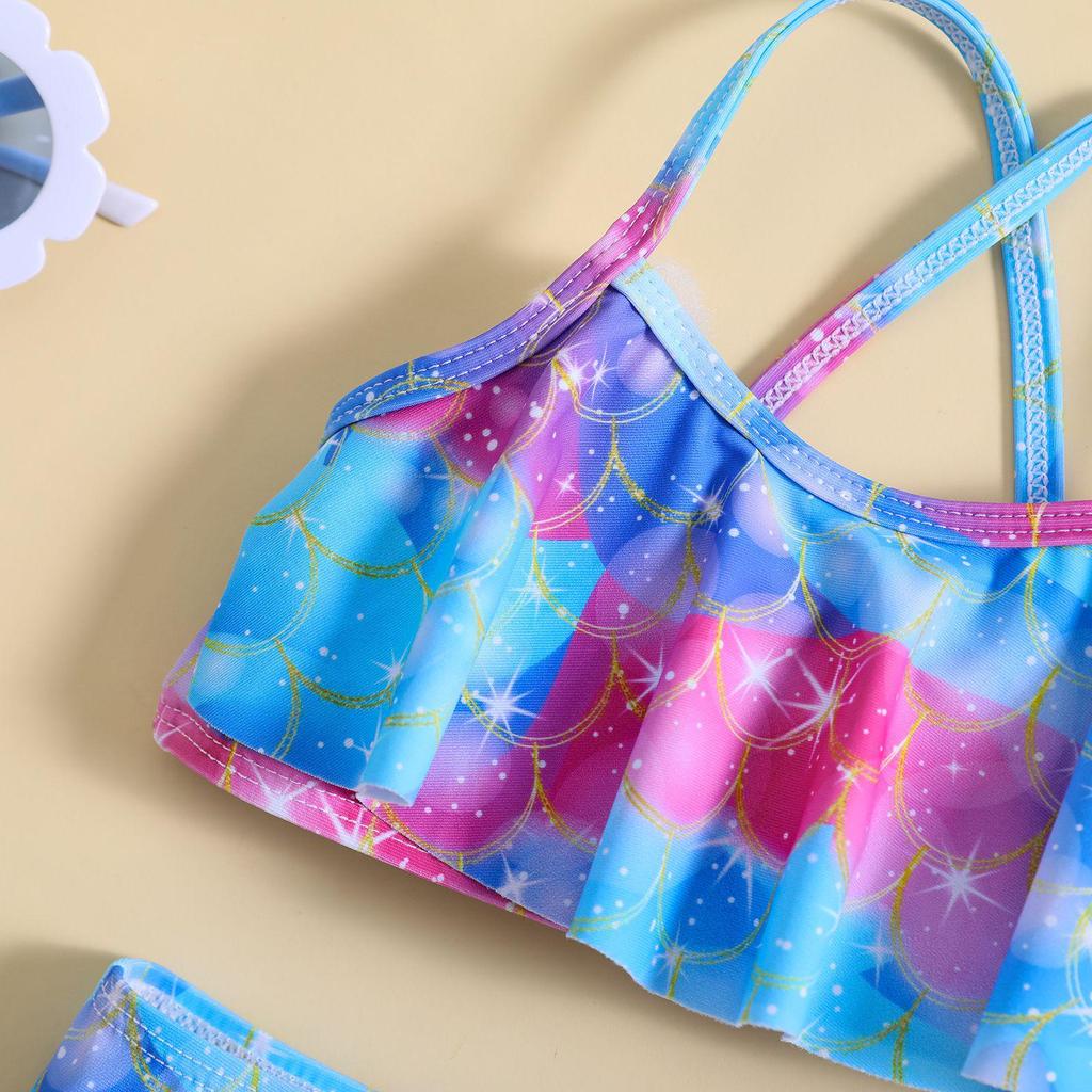 Dívčí bikiny s potiskem rybích šupin