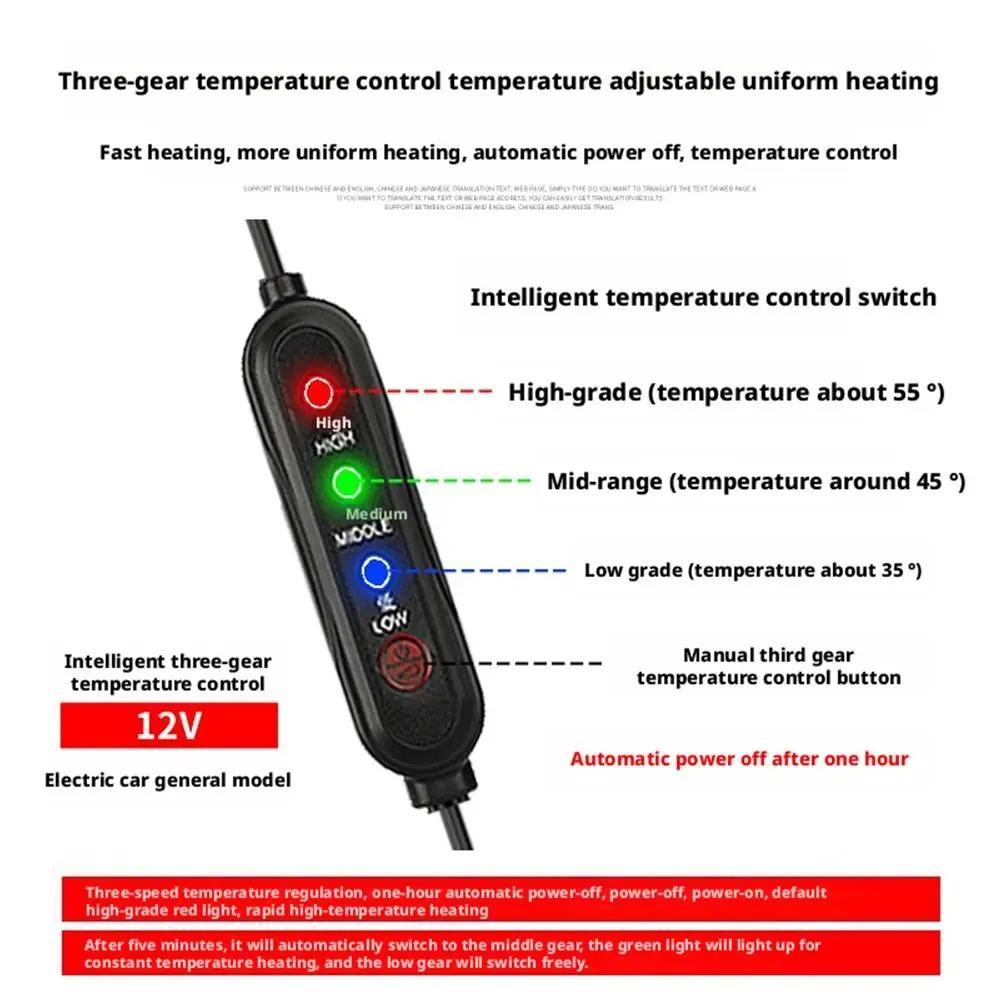 12V USB Motorcycle Electric Heated Grip Cover 3 Gears Electric Heated Handle Cover Handlebar Heater Warmer for Outdoor Riding