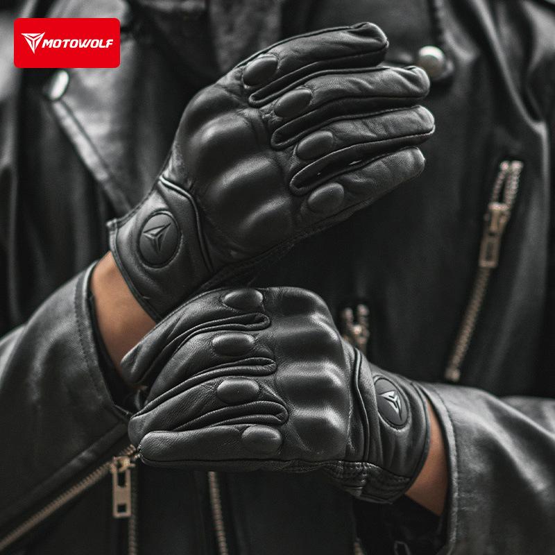 Orijinal Deri Motosiklet Eldivenleri Kışlık Eldivenler Yazlık Keçi Derisi Sürüş Dokunmatik İşlem Yumruk Eklem Koruması Guantes Moto Luvas