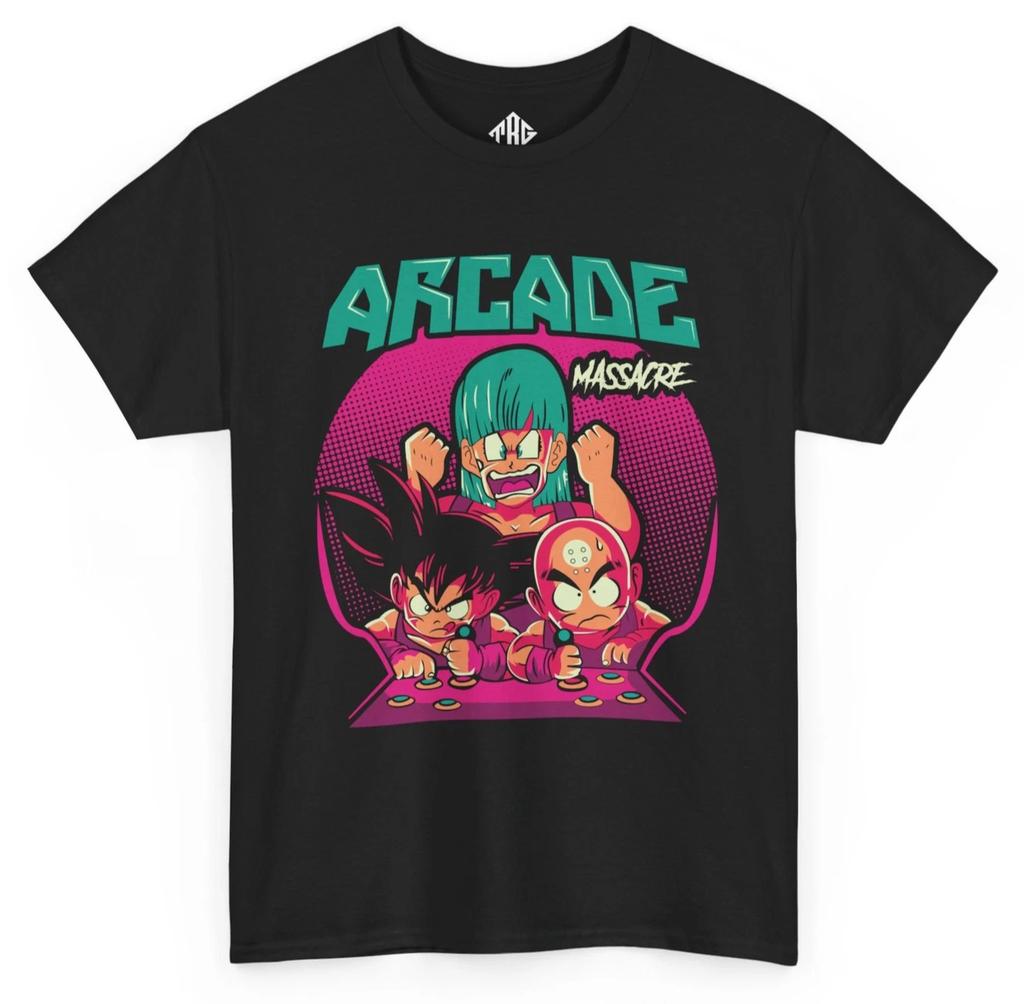Goku & Krillin Arcade T-Shirt Retro Gaming Fan Tee Anime T-Shirt