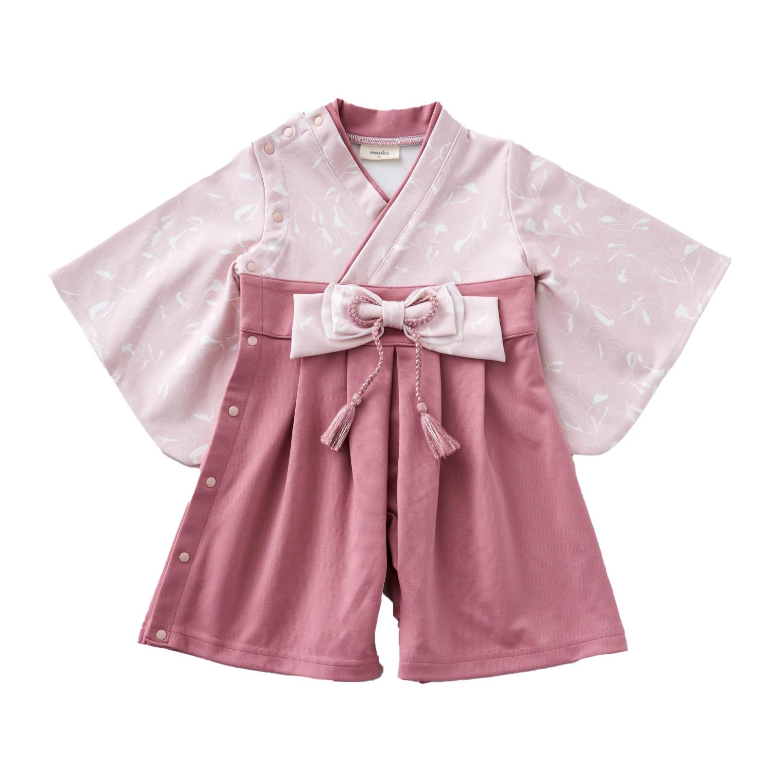 

EMOKA Baby Kimono Romper with Hakama (70cm, Pink/Poppy)
