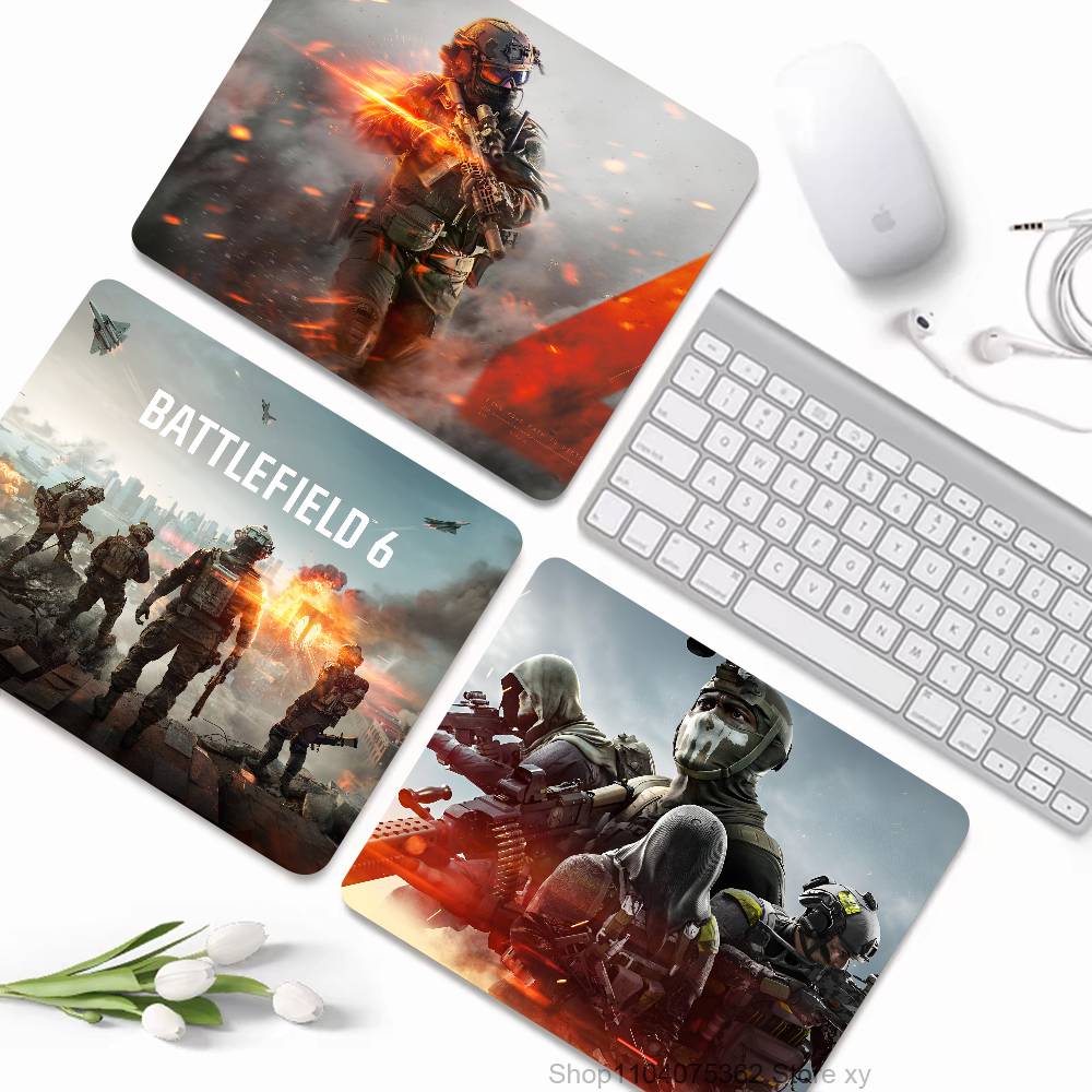 Game Battlefield 6 Mousepad Small LockEdge Mouse Pad For Gamers Computer Desk Pad Rectangular Anti-slip Rubber