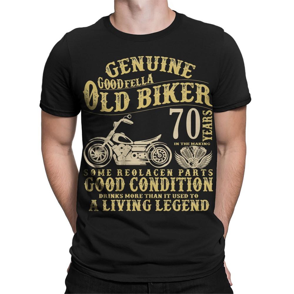 

Genuine Old Biker 70th Birthday T-Shirt| Biker Gift| Vintage Motorcycle #TA-06 XL