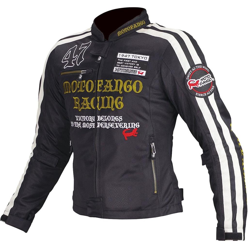 KOMINE Double Line Mesh Motorcycle Size M Mesh CE Level 2 Protector Jacket, Black/Gold, (MJ-003 1173), Spring/Summer, Material, Certified,
