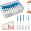 102Pcs Mint Flavored Interdental Flossers,Soft Gel Formaldehyde-Free Dental Cleaning Pick Ergonomic Handle Travel Oral Care Tool