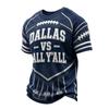 Herren Casual Rugby-Print Hals Kurzarm T-Shirt, Passform