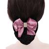 Zircon Nurse Big Bow Hotel Korean Bun Snood Women Spring Clips Ponytail Clip Hairgrips Cover Net