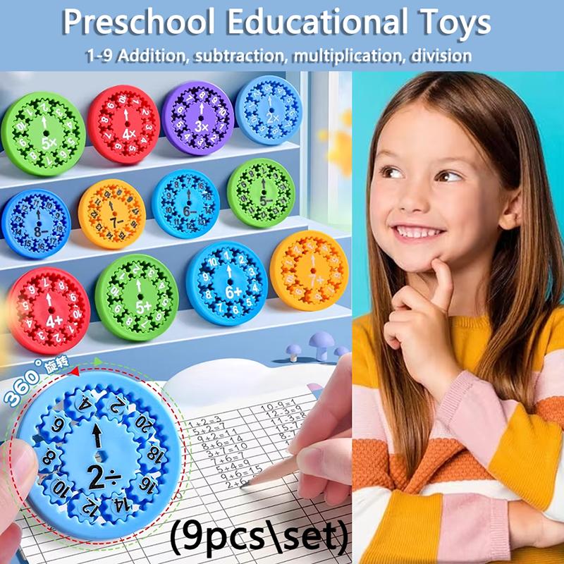 Fidget Spinner Matematici Giocattoli per Bambini Educazione Aritmetica Prescolare Addizione Sottrazione Moltiplicazione Divisione Abaco Giocattolo Montessori