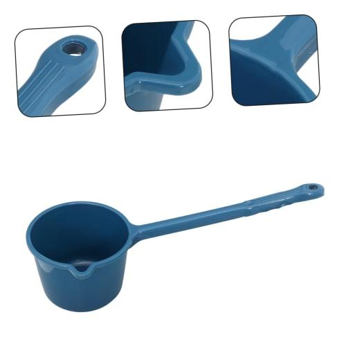 HOLIDYOYO Long-Handled Water Scoop, Household Water Spoon, Shower Ladle, Thick Bath Spoon, Plastic Water Scoop, Multi-Purpose Water Scoop (PP Blue)