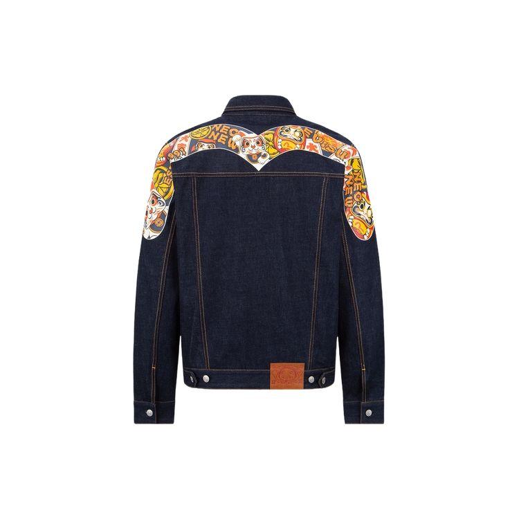 Evisu Origin Item Combination Large M Print Denim Jacket Men Jackets 2EAHTM3DJ2913XXCT