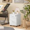 Two Drawer Lockable Filing Cabinet - White Wood Grain