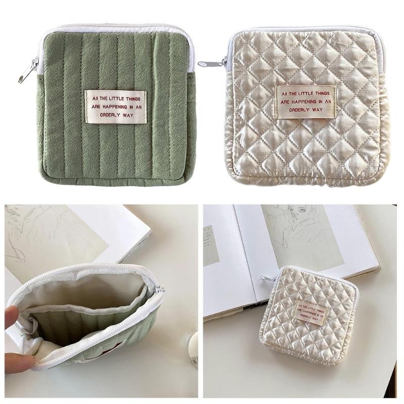Korean Sanitary Napkin Storage Bags Large Capacity Girls Cartoon Physiological Period Tampon Organizer Bag for Women
