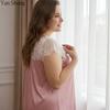 Short-Sleeved Nightgown Loose Casual Home Lace Plus Size Pajamas