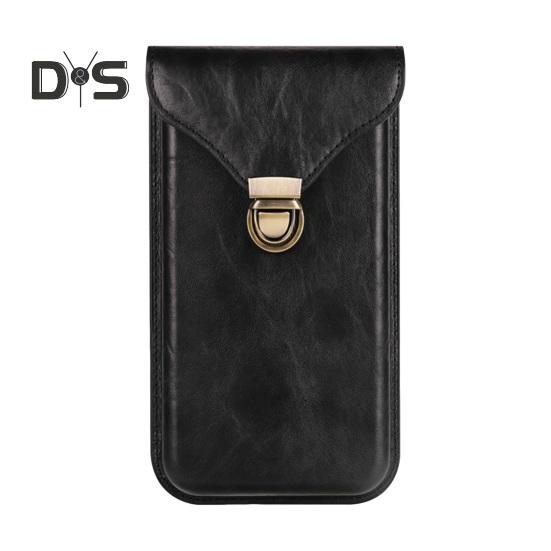 

Сумка на пояс для мобильного телефона, кобура для сотового телефона Blet, гладкая искусственная кожа, застежка-кнопка, однотонная, стандартная, портативная, мужская, на пояс 16cm чёрный