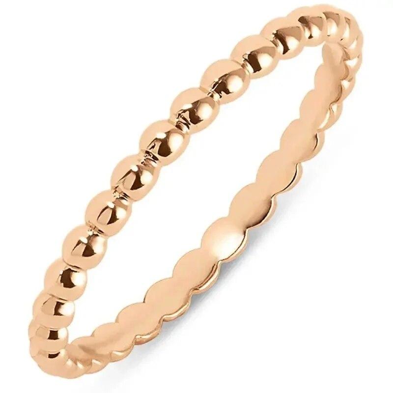 Huitan Ausgefallene Dünne Ringe für Damen Metallperlen-Design Alltagstauglich Minimalistische Finger-Accessoires Mode Vielseitiger Schmuck Großhandel