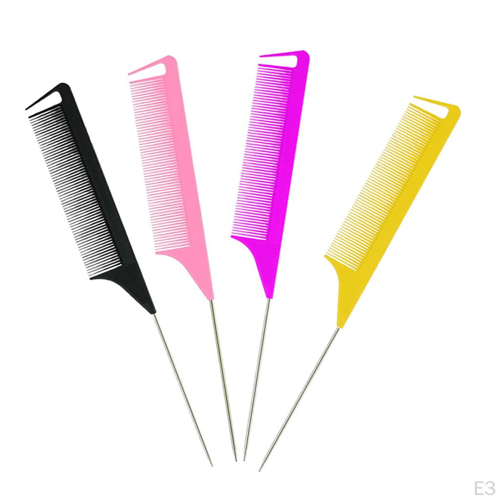 Comb Hairdresser Barber Metal Pin Tail Professional Pintail for Hair Salon or Home