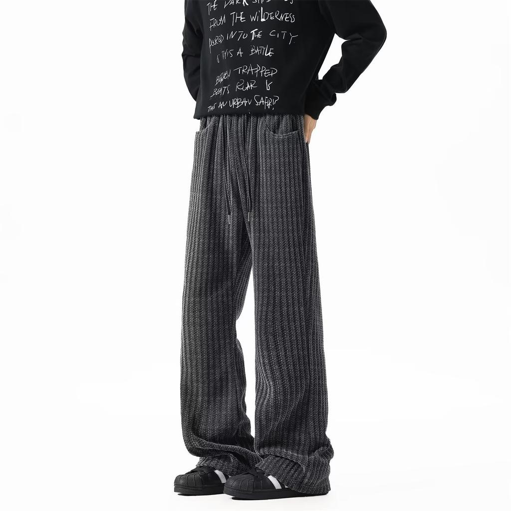 Striped guard pants men's spring and autumn teen new loose straight men's casual pants