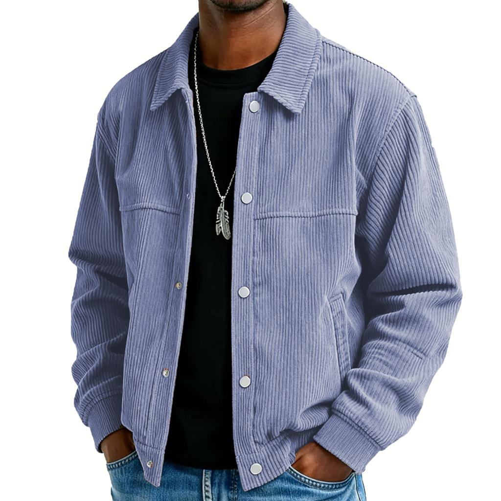 Giacca da Uomo a Colore Unito Casual Manica Lunga Abbottonatura Davanti Cappotto Stile Semplice Capospalla Leggero Adatto per l'Uso Quotidiano e per Stratificare