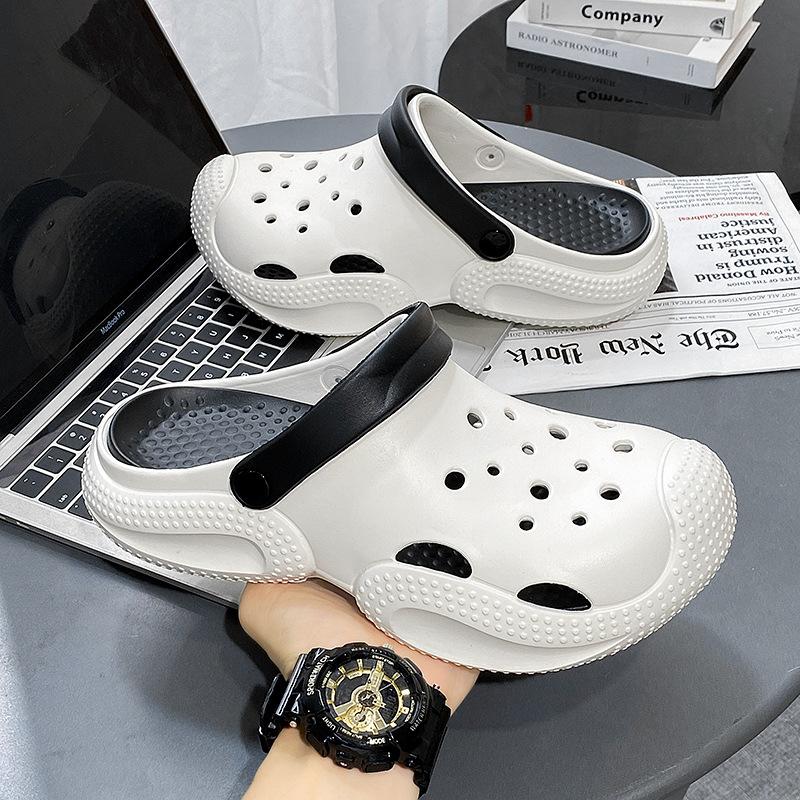 Couple contrasting EVA hole shoes fashionable and simple casual outdoor thick sole non-slip and wear-resistant