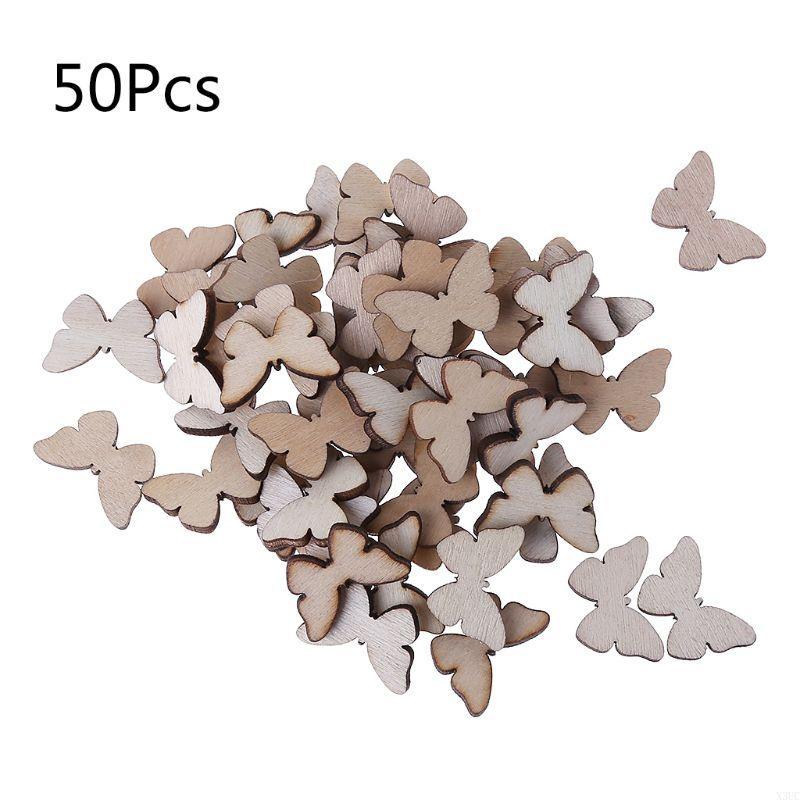 

50 Pcs for Butterfly Wooden Slices Craft Cutout Christmas Party Decoration Props Wooden Embellishments Gift T X3UC