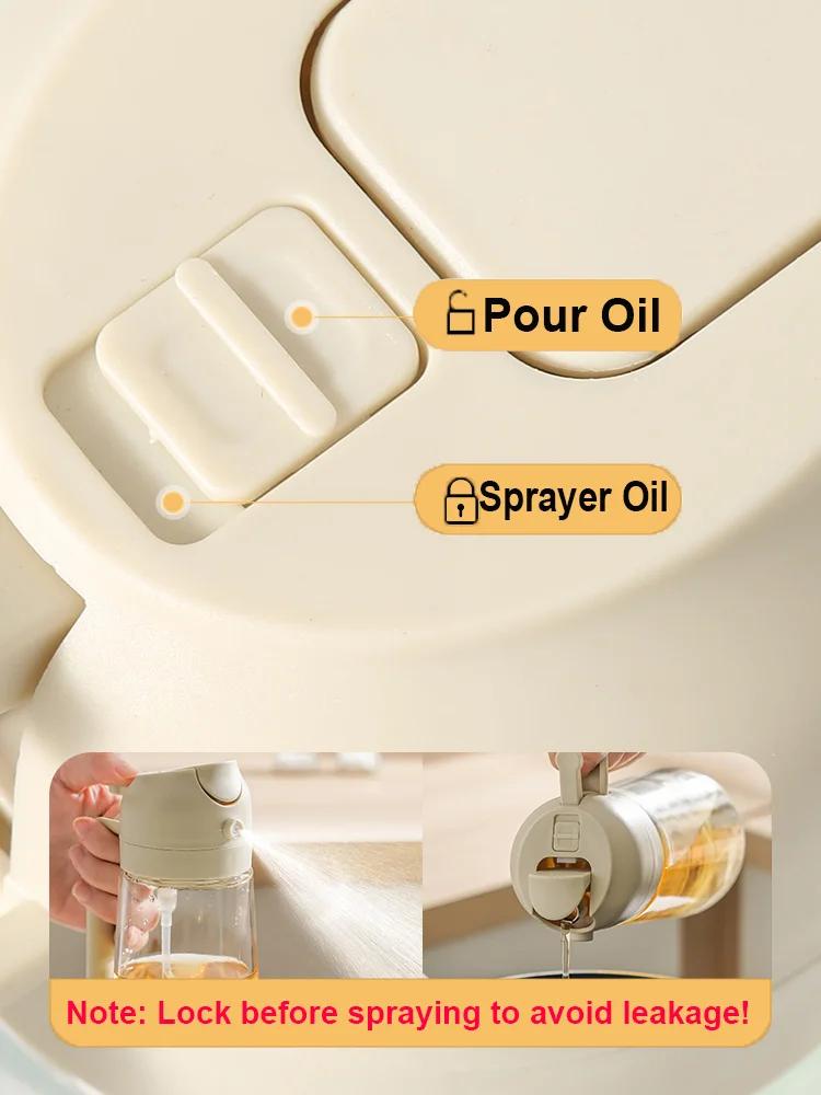 2in1 Oil Sprayer Bottle for Cooking Anti-leakage Olive Oil Storage Bottle for BBQ Air Fryer Salad Steak Kitchen Supplies