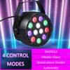 ZK40 AC90-240V 12 LEDs Par Lights 8 Channel RGBW Color Mixing Stage Lighting with DMX Strobe & Sound Active Mode for Disco Party