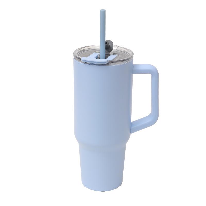 New Stainless Steel Handle Car Cup Double Drink Large Capacity High Value Convenient Thermos Cup