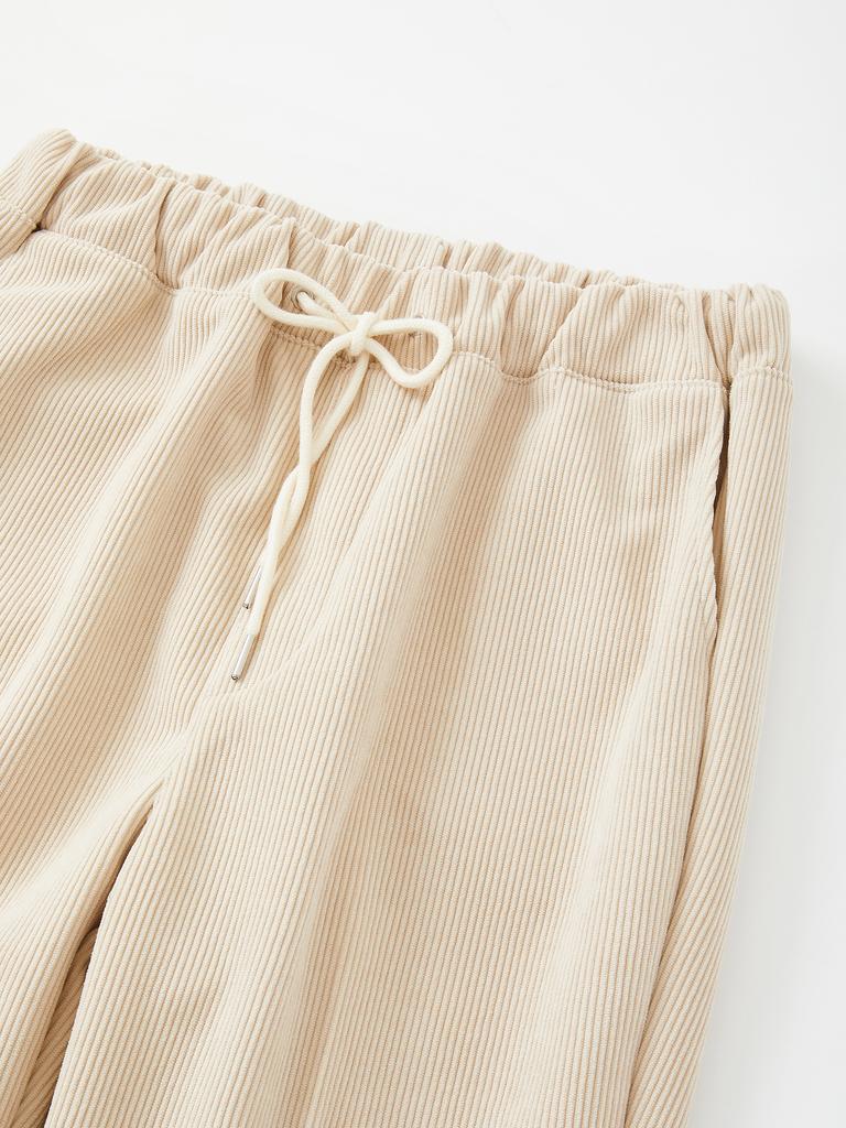 IKALOOK Wide Corduroy Bonded Fleece-Lined Pants Cpt188