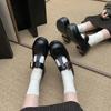Cowhide version of grape mother same leather big head niche platform Mary Jane shoes women's retro versatile small leather shoes single shoes