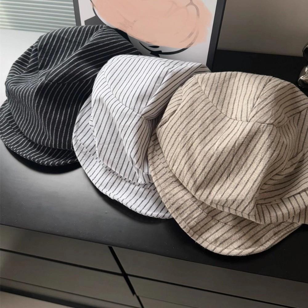Adjustable Striped Berets Breathable Newsboy Cap New British Cap for Women Girl
